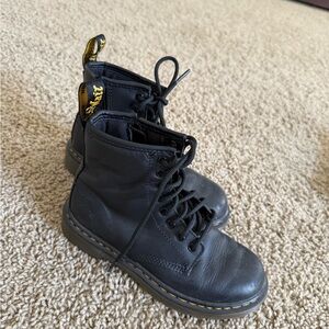 Black Leather Lace-Up Boots